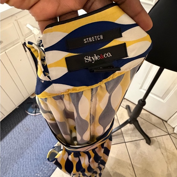 Style & Co. Vibrant Yellow and Navy Midi Dress - Picture 4 of 4